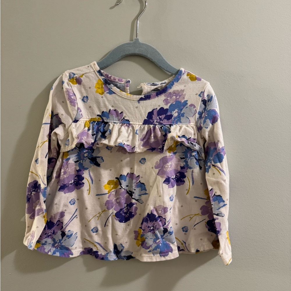* 3 FOR $20 * Old Navy Long Sleeve Top with Ruffles- Purple, Blue, and Yellow